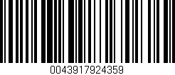 Código de barras (EAN, GTIN, SKU, ISBN): '0043917924359'
