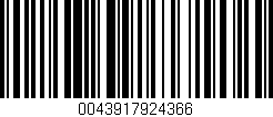 Código de barras (EAN, GTIN, SKU, ISBN): '0043917924366'