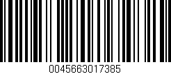 Código de barras (EAN, GTIN, SKU, ISBN): '0045663017385'