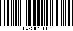 Código de barras (EAN, GTIN, SKU, ISBN): '0047400131903'