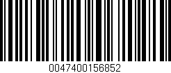 Código de barras (EAN, GTIN, SKU, ISBN): '0047400156852'