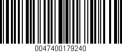 Código de barras (EAN, GTIN, SKU, ISBN): '0047400179240'