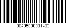 Código de barras (EAN, GTIN, SKU, ISBN): '00485000031492'