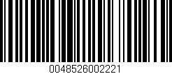 Código de barras (EAN, GTIN, SKU, ISBN): '0048526002221'