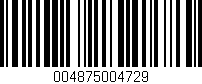 Código de barras (EAN, GTIN, SKU, ISBN): '004875004729'