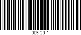 Código de barras (EAN, GTIN, SKU, ISBN): '005-23-1'