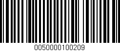 Código de barras (EAN, GTIN, SKU, ISBN): '0050000100209'