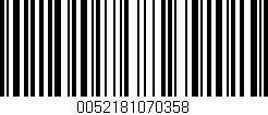Código de barras (EAN, GTIN, SKU, ISBN): '0052181070358'
