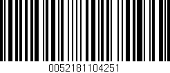 Código de barras (EAN, GTIN, SKU, ISBN): '0052181104251'