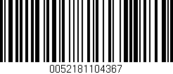Código de barras (EAN, GTIN, SKU, ISBN): '0052181104367'