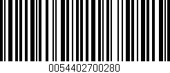 Código de barras (EAN, GTIN, SKU, ISBN): '0054402700280'