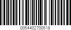 Código de barras (EAN, GTIN, SKU, ISBN): '0054402700518'