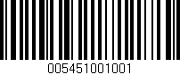 Código de barras (EAN, GTIN, SKU, ISBN): '005451001001'