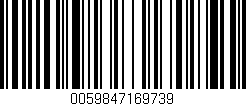 Código de barras (EAN, GTIN, SKU, ISBN): '0059847169739'