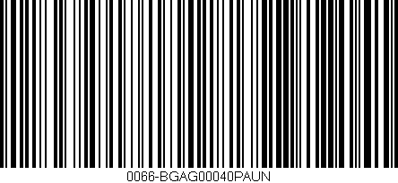 Código de barras (EAN, GTIN, SKU, ISBN): '0066-BGAG00040PAUN'