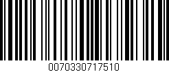 Código de barras (EAN, GTIN, SKU, ISBN): '0070330717510'