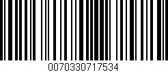 Código de barras (EAN, GTIN, SKU, ISBN): '0070330717534'