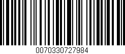 Código de barras (EAN, GTIN, SKU, ISBN): '0070330727984'