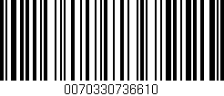 Código de barras (EAN, GTIN, SKU, ISBN): '0070330736610'