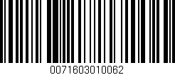 Código de barras (EAN, GTIN, SKU, ISBN): '0071603010062'