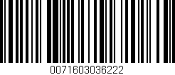 Código de barras (EAN, GTIN, SKU, ISBN): '0071603036222'