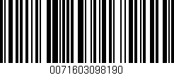 Código de barras (EAN, GTIN, SKU, ISBN): '0071603098190'