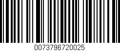 Código de barras (EAN, GTIN, SKU, ISBN): '0073796720025'