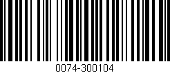 Código de barras (EAN, GTIN, SKU, ISBN): '0074-300104'
