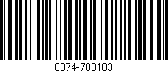 Código de barras (EAN, GTIN, SKU, ISBN): '0074-700103'