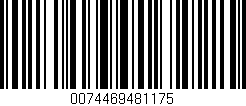 Código de barras (EAN, GTIN, SKU, ISBN): '0074469481175'