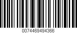 Código de barras (EAN, GTIN, SKU, ISBN): '0074469494366'