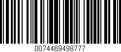 Código de barras (EAN, GTIN, SKU, ISBN): '0074469498777'