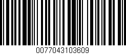 Código de barras (EAN, GTIN, SKU, ISBN): '0077043103609'