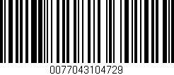 Código de barras (EAN, GTIN, SKU, ISBN): '0077043104729'