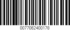 Código de barras (EAN, GTIN, SKU, ISBN): '0077062400178'