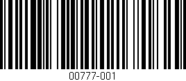 Código de barras (EAN, GTIN, SKU, ISBN): '00777-001'