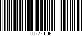 Código de barras (EAN, GTIN, SKU, ISBN): '00777-006'