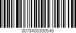Código de barras (EAN, GTIN, SKU, ISBN): '0079400300546'