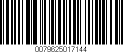 Código de barras (EAN, GTIN, SKU, ISBN): '0079625017144'