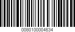 Código de barras (EAN, GTIN, SKU, ISBN): '0080100004634'