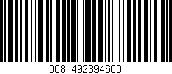 Código de barras (EAN, GTIN, SKU, ISBN): '0081492394600'