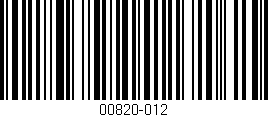 Código de barras (EAN, GTIN, SKU, ISBN): '00820-012'
