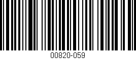 Código de barras (EAN, GTIN, SKU, ISBN): '00820-059'