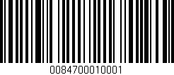 Código de barras (EAN, GTIN, SKU, ISBN): '0084700010001'