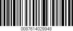 Código de barras (EAN, GTIN, SKU, ISBN): '0087614029948'