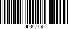 Código de barras (EAN, GTIN, SKU, ISBN): '00892-94'