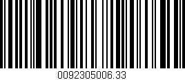 Código de barras (EAN, GTIN, SKU, ISBN): '0092305006.33'