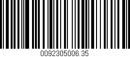 Código de barras (EAN, GTIN, SKU, ISBN): '0092305006.35'