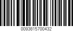 Código de barras (EAN, GTIN, SKU, ISBN): '0093815700432'