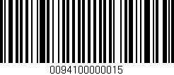 Código de barras (EAN, GTIN, SKU, ISBN): '0094100000015'